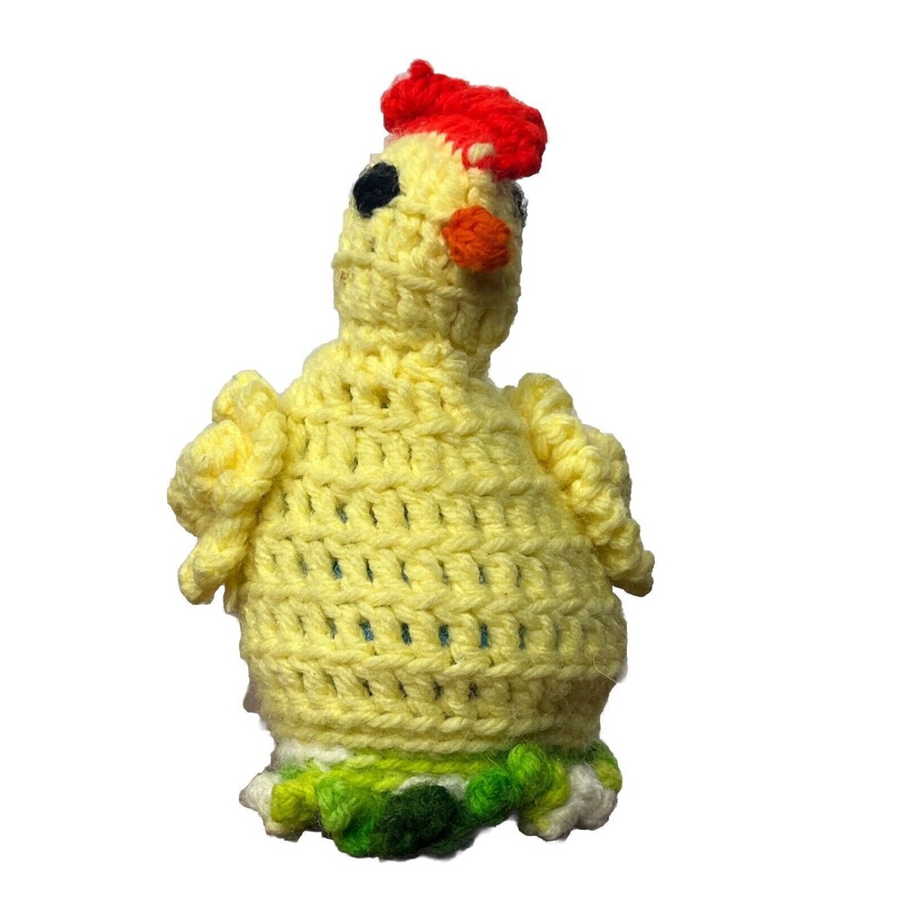 Easter Chicken Handmade Crochet Knit Plastic Egg Cozy Grandma Cottage Farm Life